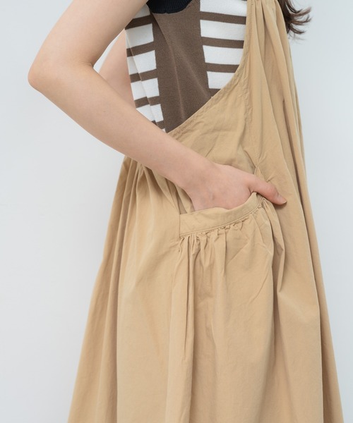 refinedworks（リファインドワークス）の「【refinedworks】ゆるっと可愛い サロペスカート！（サロペット/オーバーオール・レディース・ベージュ/ブラック・FREE）」の18枚目の写真