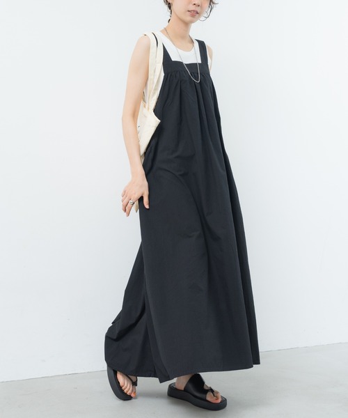 refinedworks（リファインドワークス）の「【refinedworks】ゆるっと可愛い サロペスカート！（サロペット/オーバーオール・レディース・ベージュ/ブラック・FREE）」の9枚目の写真