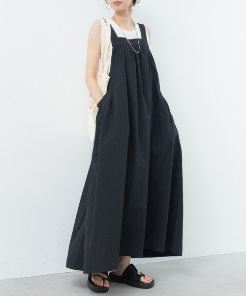 refinedworks（リファインドワークス）の「【refinedworks】ゆるっと可愛い サロペスカート！（サロペット/オーバーオール・レディース・ベージュ/ブラック・FREE）」の10枚目の写真