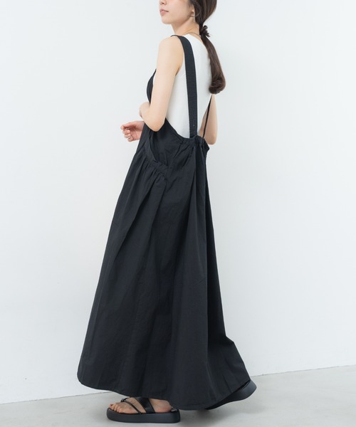 refinedworks（リファインドワークス）の「【refinedworks】ゆるっと可愛い サロペスカート！（サロペット/オーバーオール・レディース・ベージュ/ブラック・FREE）」の12枚目の写真