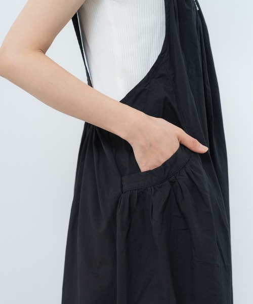 refinedworks（リファインドワークス）の「【refinedworks】ゆるっと可愛い サロペスカート！（サロペット/オーバーオール・レディース・ベージュ/ブラック・FREE）」の20枚目の写真