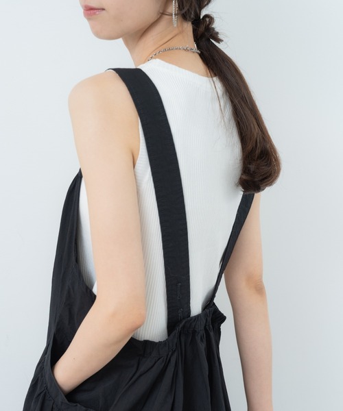 refinedworks（リファインドワークス）の「【refinedworks】ゆるっと可愛い サロペスカート！（サロペット/オーバーオール・レディース・ベージュ/ブラック・FREE）」の21枚目の写真