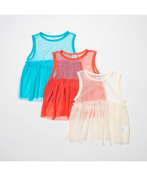 BREEZE（ブリーズ）の「【WEB限定/ジュニア対応】チュールトップス（タンクトップ・キッズ・ターコイズブルー/アイボリー/オレンジ・140/120/100/90）」の12枚目の写真