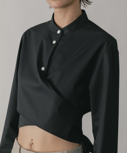 CINOH（チノ）の「SUPIMA C/PE/PU SHORT SHIRT（シャツ/ブラウス・レディース・ブラック・36）」の12枚目の写真