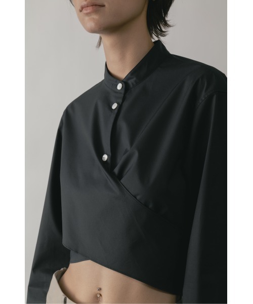 CINOH（チノ）の「SUPIMA C/PE/PU SHORT SHIRT（シャツ/ブラウス・レディース・ブラック・36）」の13枚目の写真