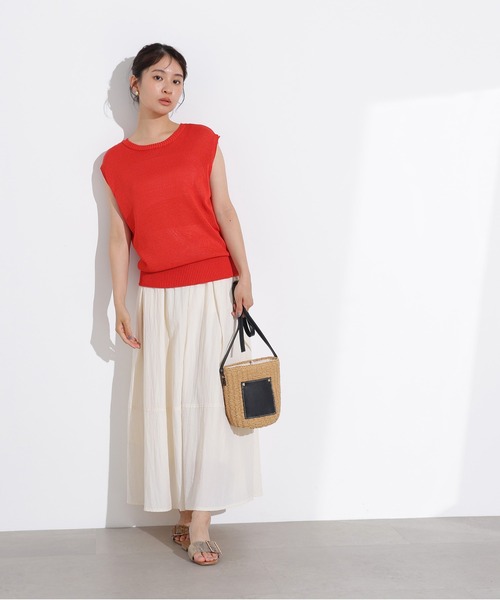 N.（N. Natural Beauty Basic）（エヌエヌナチュラルビューティーベーシック）の「ボリュームフレアスカート（スカート・レディース・ブラック/カーキ/オフホワイト・MEDIUM）」の13枚目の写真