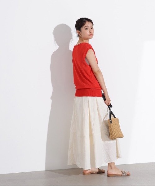 N.（N. Natural Beauty Basic）（エヌエヌナチュラルビューティーベーシック）の「ボリュームフレアスカート（スカート・レディース・ブラック/カーキ/オフホワイト・MEDIUM）」の14枚目の写真