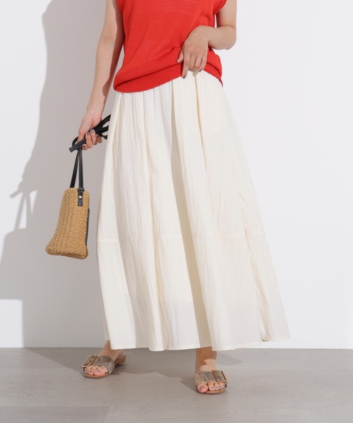 N.（N. Natural Beauty Basic）（エヌエヌナチュラルビューティーベーシック）の「ボリュームフレアスカート（スカート・レディース・ブラック/カーキ/オフホワイト・MEDIUM）」の15枚目の写真