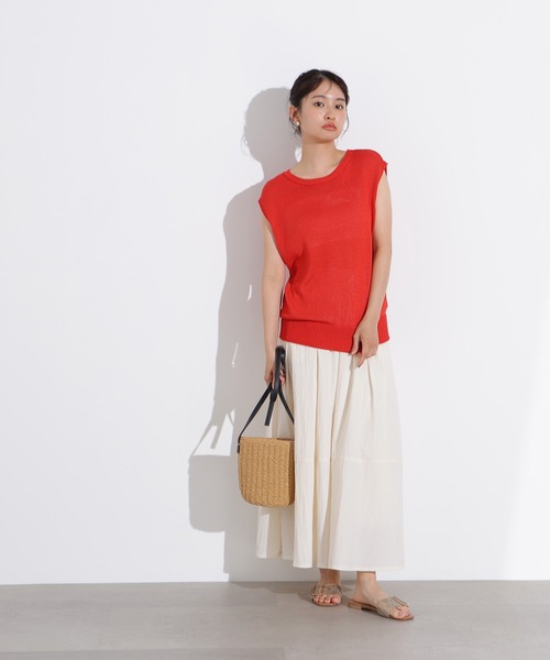 N.（N. Natural Beauty Basic）（エヌエヌナチュラルビューティーベーシック）の「ボリュームフレアスカート（スカート・レディース・ブラック/カーキ/オフホワイト・MEDIUM）」の16枚目の写真