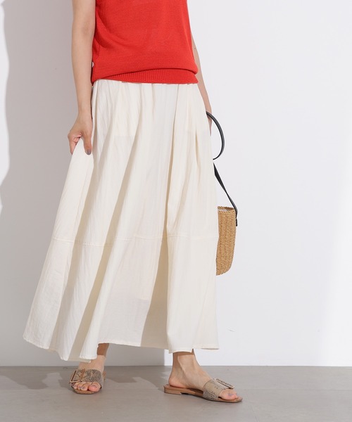 N.（N. Natural Beauty Basic）（エヌエヌナチュラルビューティーベーシック）の「ボリュームフレアスカート（スカート・レディース・ブラック/カーキ/オフホワイト・MEDIUM）」の17枚目の写真