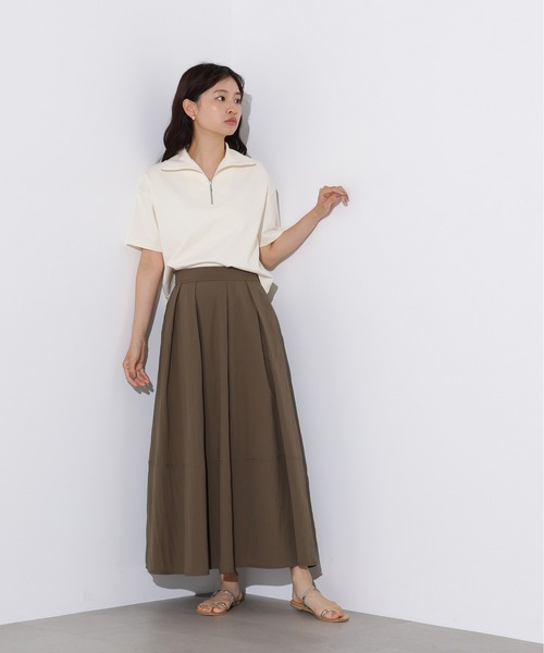 N.（N. Natural Beauty Basic）（エヌエヌナチュラルビューティーベーシック）の「ボリュームフレアスカート（スカート・レディース・ブラック/カーキ/オフホワイト・MEDIUM）」の8枚目の写真