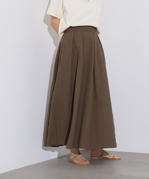 N.（N. Natural Beauty Basic）（エヌエヌナチュラルビューティーベーシック）の「ボリュームフレアスカート（スカート・レディース・ブラック/カーキ/オフホワイト・MEDIUM）」の10枚目の写真