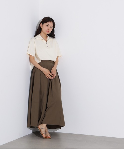 N.（N. Natural Beauty Basic）（エヌエヌナチュラルビューティーベーシック）の「ボリュームフレアスカート（スカート・レディース・ブラック/カーキ/オフホワイト・MEDIUM）」の11枚目の写真