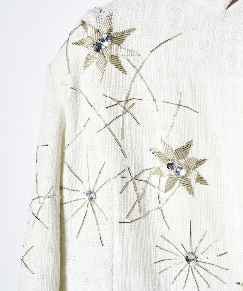 RUMCHE(ラムシェ)の「Beads Embroidery Tweed Jacket / ビーズエンブロイダリーツイードジャケット(テーラードジャケット・レディース・ホワイト・FREE)」の7枚目の写真