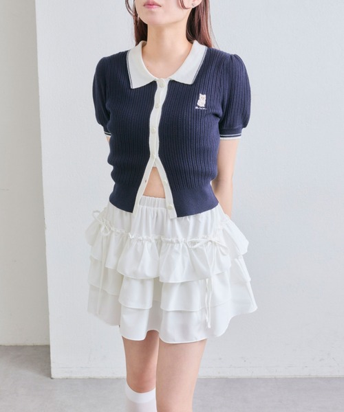 OLIVE des OLIVE（オリーブデオリーブ）の「リボン付きぷりぷりミニスカート（スカート・レディース・ブラック/ブラウン/オフホワイト・FREE）」の12枚目の写真