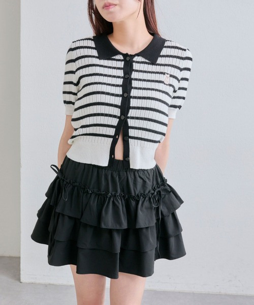 OLIVE des OLIVE（オリーブデオリーブ）の「リボン付きぷりぷりミニスカート（スカート・レディース・ブラック/ブラウン/オフホワイト・FREE）」の22枚目の写真