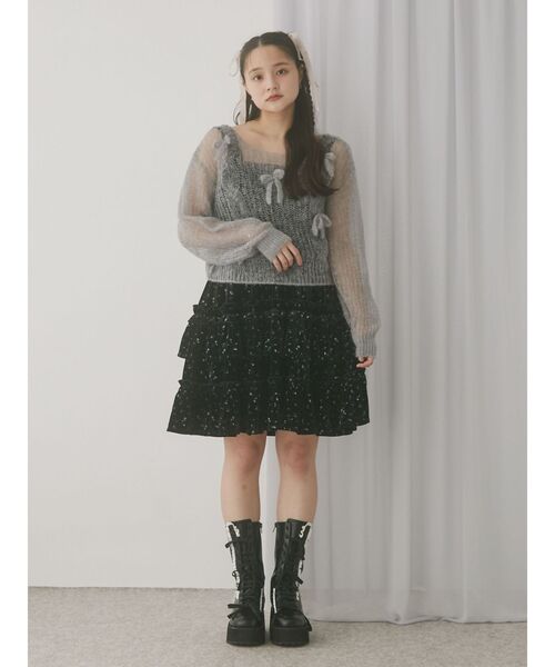 merry jenny（メリージェニー）の「透かし編みリボンニット（ニット/セーター・レディース・アイボリー/グレー/ピンク・FREE）」の10枚目の写真