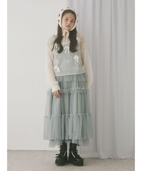 merry jenny（メリージェニー）の「透かし編みリボンニット（ニット/セーター・レディース・アイボリー/グレー/ピンク・FREE）」の20枚目の写真