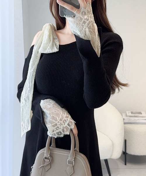 セール】【mily bilet】華やかリボンで映える◎レースリボン使いワン