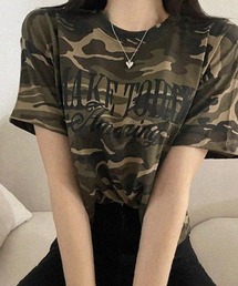 カモフラ クロップド 半袖Tシャツ
