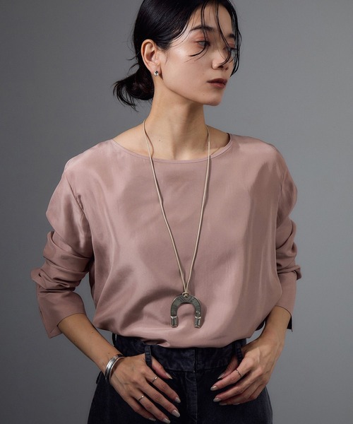 ブラウス シャツ 「25AW」GENTLE SILK ロングスリーブプルオーバー「セットアップ対応・洗える」 レディース 25AW]GENTLE SILK ロングスリーブプルオーバー【セットアップ
