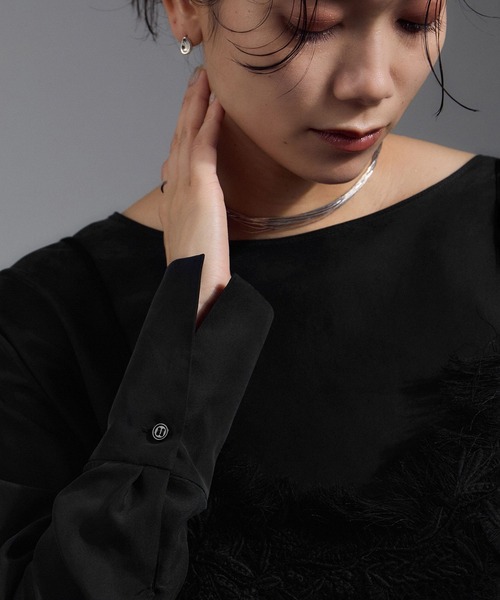 SALON adam et rope'（サロン アダム エ ロペ）の「[25AW]GENTLE SILK ロングスリーブプルオーバー【セットアップ対応・洗える】（シャツ/ブラウス・レディース・ブラック/ブラウン系その他2/ピンク系その他2・FREE）」の10枚目の写真