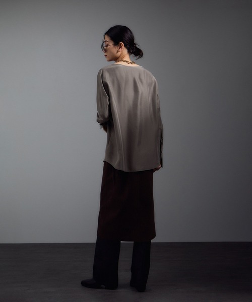 SALON adam et rope'（サロン アダム エ ロペ）の「[25AW]GENTLE SILK ロングスリーブプルオーバー【セットアップ対応・洗える】（シャツ/ブラウス・レディース・ブラック/ブラウン系その他2/ピンク系その他2・FREE）」の11枚目の写真