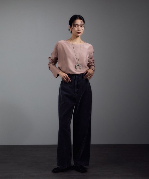 SALON adam et rope'（サロン アダム エ ロペ）の「[25AW]GENTLE SILK ロングスリーブプルオーバー【セットアップ対応・洗える】（シャツ/ブラウス・レディース・ブラック/ブラウン系その他2/ピンク系その他2・FREE）」の15枚目の写真