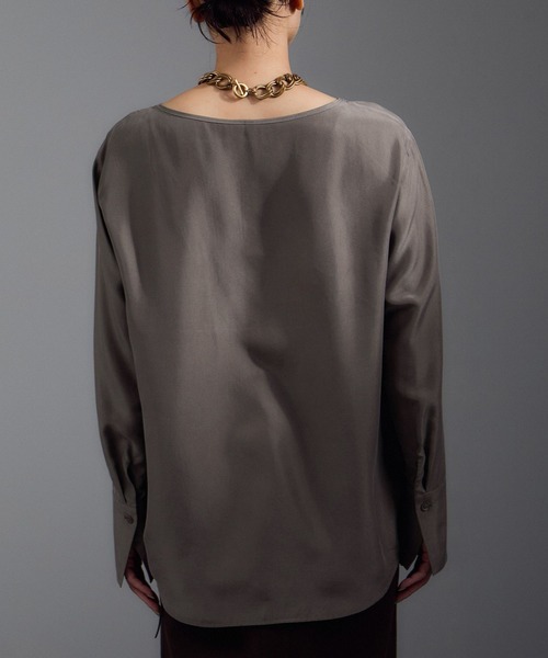 SALON adam et rope'（サロン アダム エ ロペ）の「[25AW]GENTLE SILK ロングスリーブプルオーバー【セットアップ対応・洗える】（シャツ/ブラウス・レディース・ブラック/ブラウン系その他2/ピンク系その他2・FREE）」の21枚目の写真