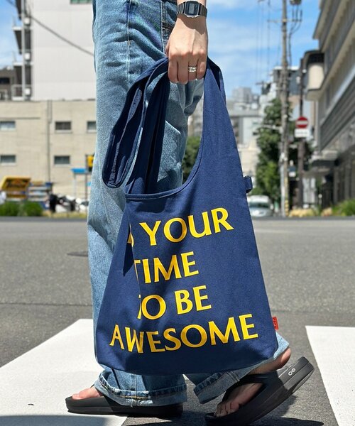 CPCM（シーピーシーエム）の「マルチWAYキャンバスロゴバッグ（トートバッグ・レディース・アイボリー/オレンジ/ネイビー・FREE）」の3枚目の写真