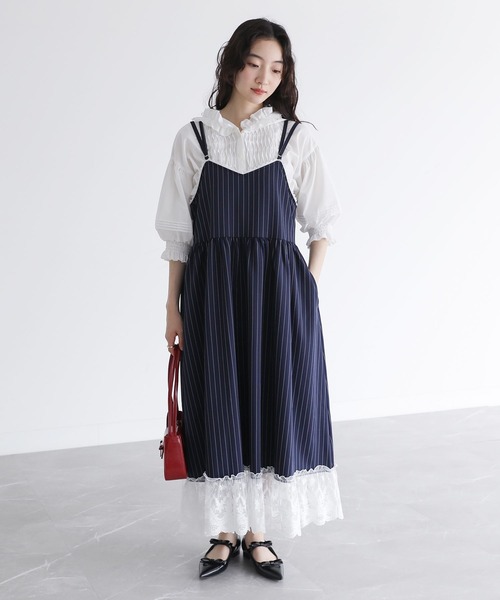 somari imagination（ソマリ イマジネーション）の「『ピンストライプキャミワンピース』（ワンピース・レディース・ネイビー/グレー・2/1）」の4枚目の写真
