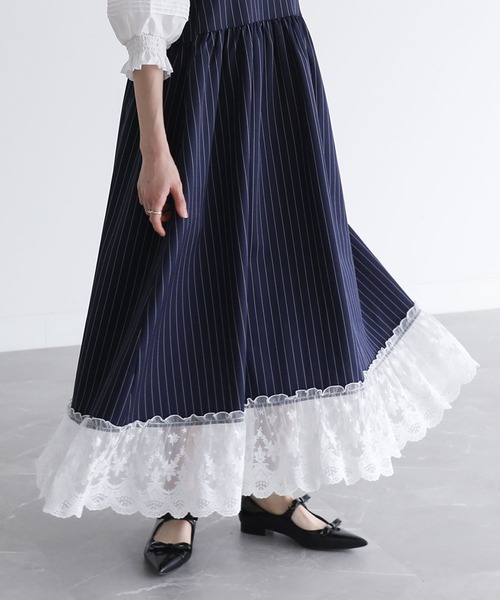 somari imagination（ソマリ イマジネーション）の「『ピンストライプキャミワンピース』（ワンピース・レディース・ネイビー/グレー・2/1）」の7枚目の写真