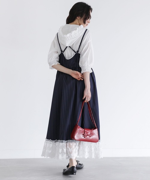 somari imagination（ソマリ イマジネーション）の「『ピンストライプキャミワンピース』（ワンピース・レディース・ネイビー/グレー・2/1）」の5枚目の写真