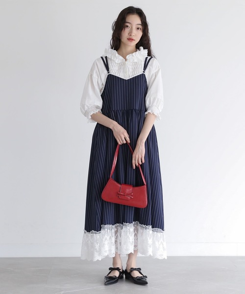 somari imagination（ソマリ イマジネーション）の「『ピンストライプキャミワンピース』（ワンピース・レディース・ネイビー/グレー・2/1）」の8枚目の写真