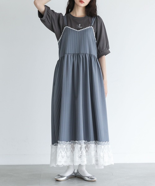 somari imagination（ソマリ イマジネーション）の「『ピンストライプキャミワンピース』（ワンピース・レディース・ネイビー/グレー・2/1）」の10枚目の写真