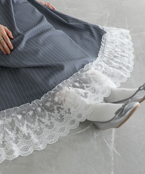 somari imagination（ソマリ イマジネーション）の「『ピンストライプキャミワンピース』（ワンピース・レディース・ネイビー/グレー・2/1）」の12枚目の写真