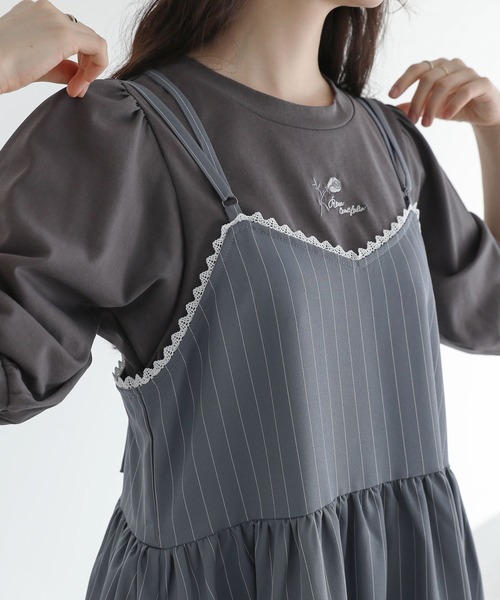 somari imagination（ソマリ イマジネーション）の「『ピンストライプキャミワンピース』（ワンピース・レディース・ネイビー/グレー・2/1）」の13枚目の写真