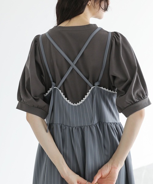 somari imagination（ソマリ イマジネーション）の「『ピンストライプキャミワンピース』（ワンピース・レディース・ネイビー/グレー・2/1）」の14枚目の写真
