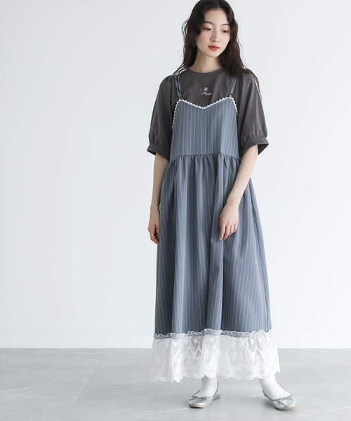 somari imagination（ソマリ イマジネーション）の「『ピンストライプキャミワンピース』（ワンピース・レディース・ネイビー/グレー・2/1）」の11枚目の写真