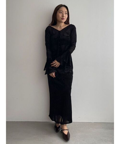 LAGUNAMOON（ラグナムーン）の「2WAYシアーメッシュベロアトップス（Tシャツ/カットソー・レディース・アイボリー/ブラック/グリーン/ブラウン・FREE）」の19枚目の写真