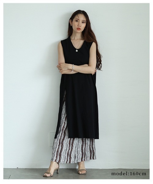 Sawa a la mode(サワアラモード)の「ノースリーブコットンチュニック(チュニック・レディース・ベージュ/ブラック・FREE)」の16枚目の写真