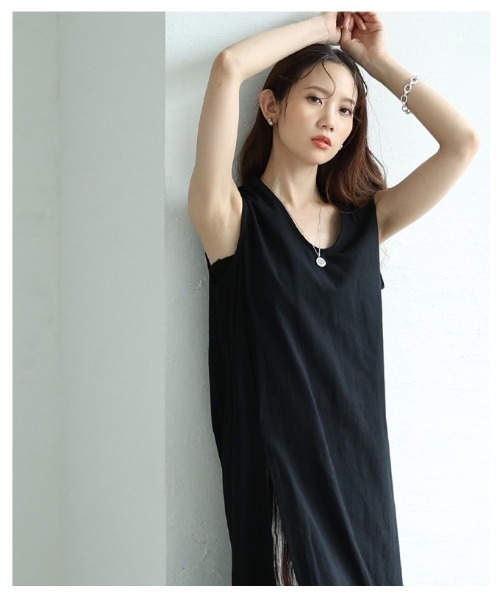 Sawa a la mode(サワアラモード)の「ノースリーブコットンチュニック(チュニック・レディース・ベージュ/ブラック・FREE)」の14枚目の写真