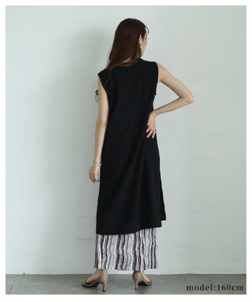 Sawa a la mode(サワアラモード)の「ノースリーブコットンチュニック(チュニック・レディース・ベージュ/ブラック・FREE)」の12枚目の写真