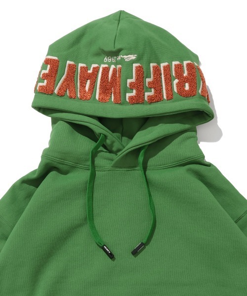 KRIFF MAYER Lady's Collection（クリフメイヤーレディースコレクション）の「【乾きやすい】サガラ刺繍裏起毛パーカー(フードロゴ)（スウェット・レディース・ブラウン/ナチュラル/パープル/ベージュ/チャコール/カラフル/グリーン/レッド・LARGE/MEDIUM）」の5枚目の写真