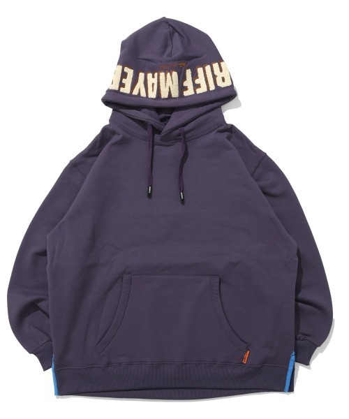 KRIFF MAYER Lady's Collection（クリフメイヤーレディースコレクション）の「【乾きやすい】サガラ刺繍裏起毛パーカー(フードロゴ)（スウェット・レディース・ブラウン/ナチュラル/パープル/ベージュ/チャコール/カラフル/グリーン/レッド・LARGE/MEDIUM）」の12枚目の写真