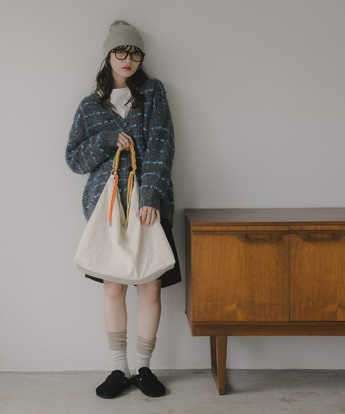 210nouve（トゥージュヌーブ）の「配色 ドローコード ナイロン ショルダーバッグ（ショルダーバッグ・レディース・グレー/イエロー/レッド/アイボリー・FREE）」の20枚目の写真