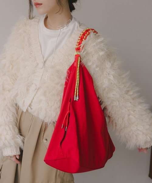 210nouve（トゥージュヌーブ）の「配色 ドローコード ナイロン ショルダーバッグ（ショルダーバッグ・レディース・グレー/イエロー/レッド/アイボリー・FREE）」の22枚目の写真