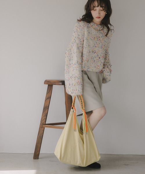 210nouve（トゥージュヌーブ）の「配色 ドローコード ナイロン ショルダーバッグ（ショルダーバッグ・レディース・グレー/イエロー/レッド/アイボリー・FREE）」の22枚目の写真