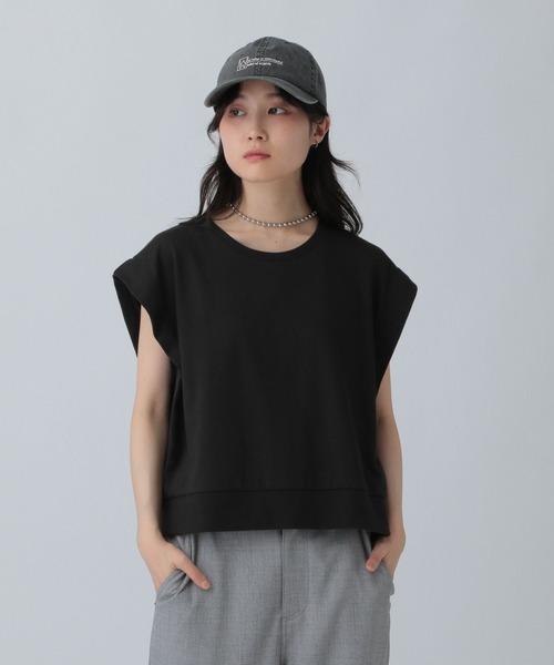 LEPSIM(レプシィム)の「ライト裏毛ノースリーブ 571374(Tシャツ/カットソー・レディース・ライトブルー/ブラック/グレイッシュベージュ・FREE)」の4枚目の写真