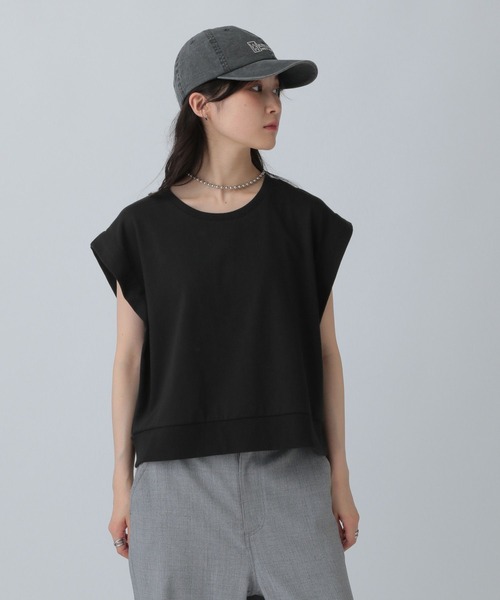 LEPSIM(レプシィム)の「ライト裏毛ノースリーブ 571374(Tシャツ/カットソー・レディース・ライトブルー/ブラック/グレイッシュベージュ・FREE)」の6枚目の写真